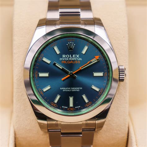 rolex milgauss gv z-blue|rolex milgauss z blue price.